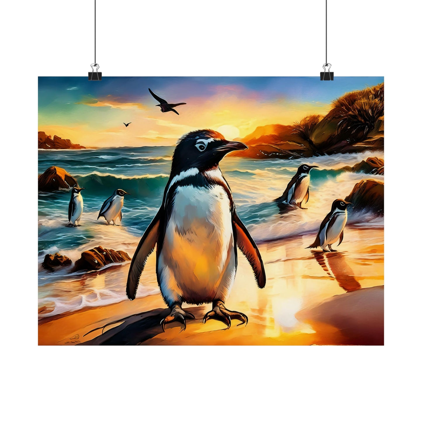 Phillip Island Little Penguins Australia Wall Art | Vibrant Wall Print | Unique Painting Print | Style 3 | Wall Art | Wall Print