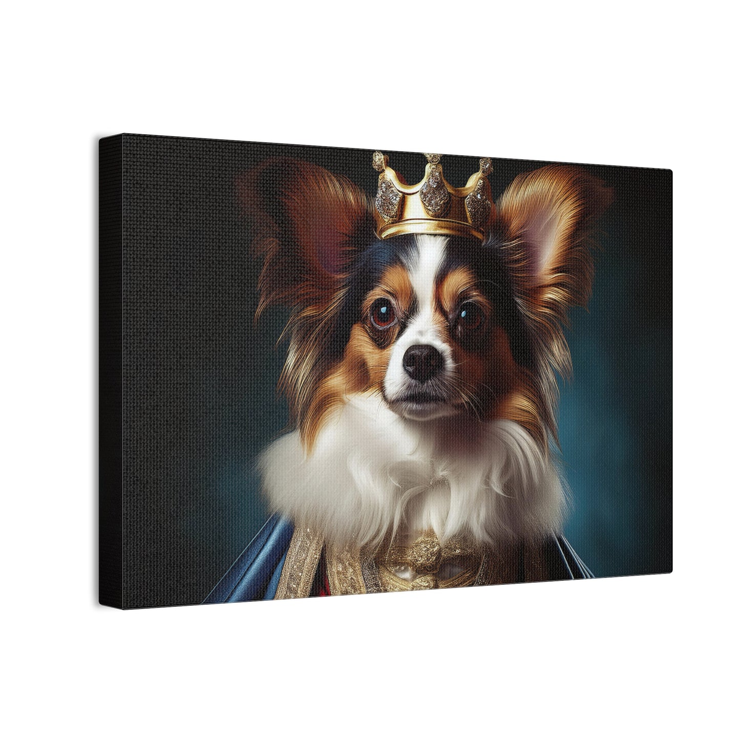 Papillon Pet Portrait Renaissance on Canvas, wall art, wall print, dog portrait, dog art