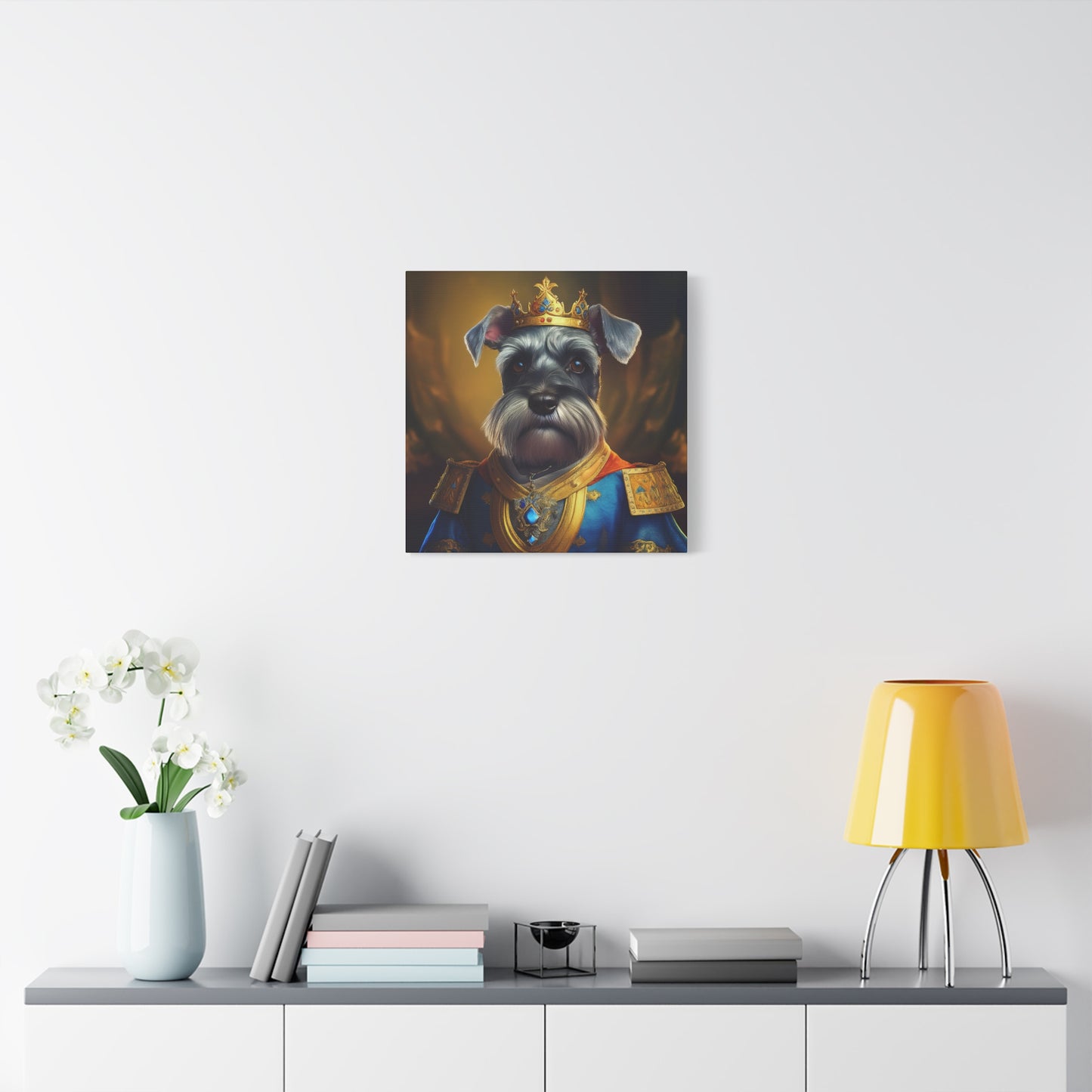 Miniature Schnauzer Renaissance Pet Portrait on Canvas | wall art | wall print | dog art