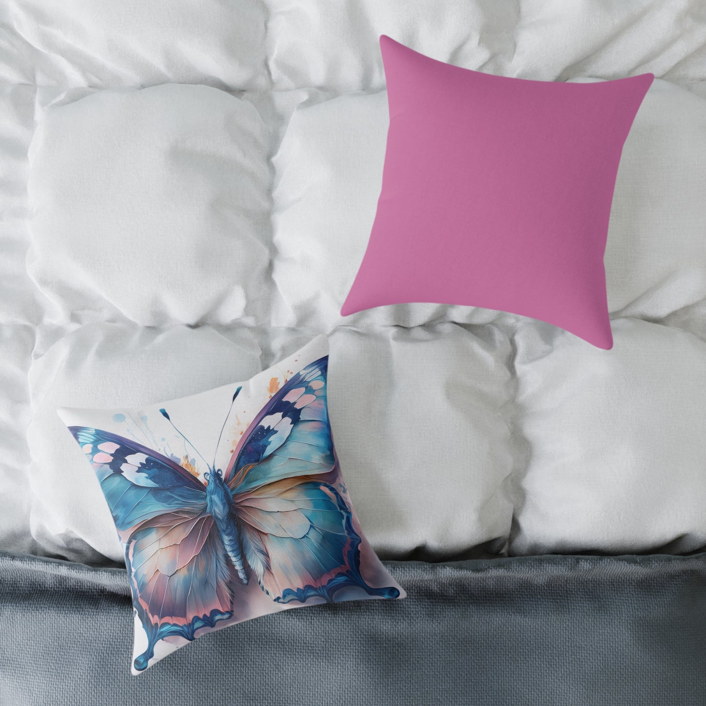 Butterfly Art Throw Pillow, Inspirational Home Decor, Gift for Nature Lovers, Cozy Living Room Accent, Spring Decor, Butterfly Lovers