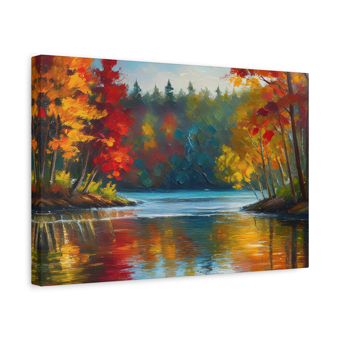 Fall Leaves on the Lake on Canvas | wall art | wall print