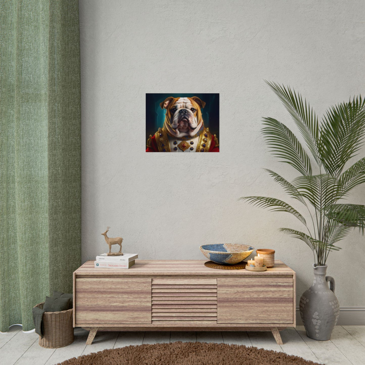 English Bulldog Renaissance Dog Pet Portrait Print | Wall Art | Wall Print