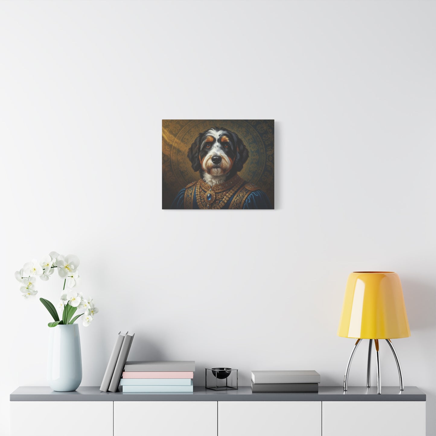 Bernedoodle Renaissance Dog Portrait Canvas Art, Pet Portrait Wall Decor, Animal Lover Gift, Home Decoration, Unique Dog Artwork