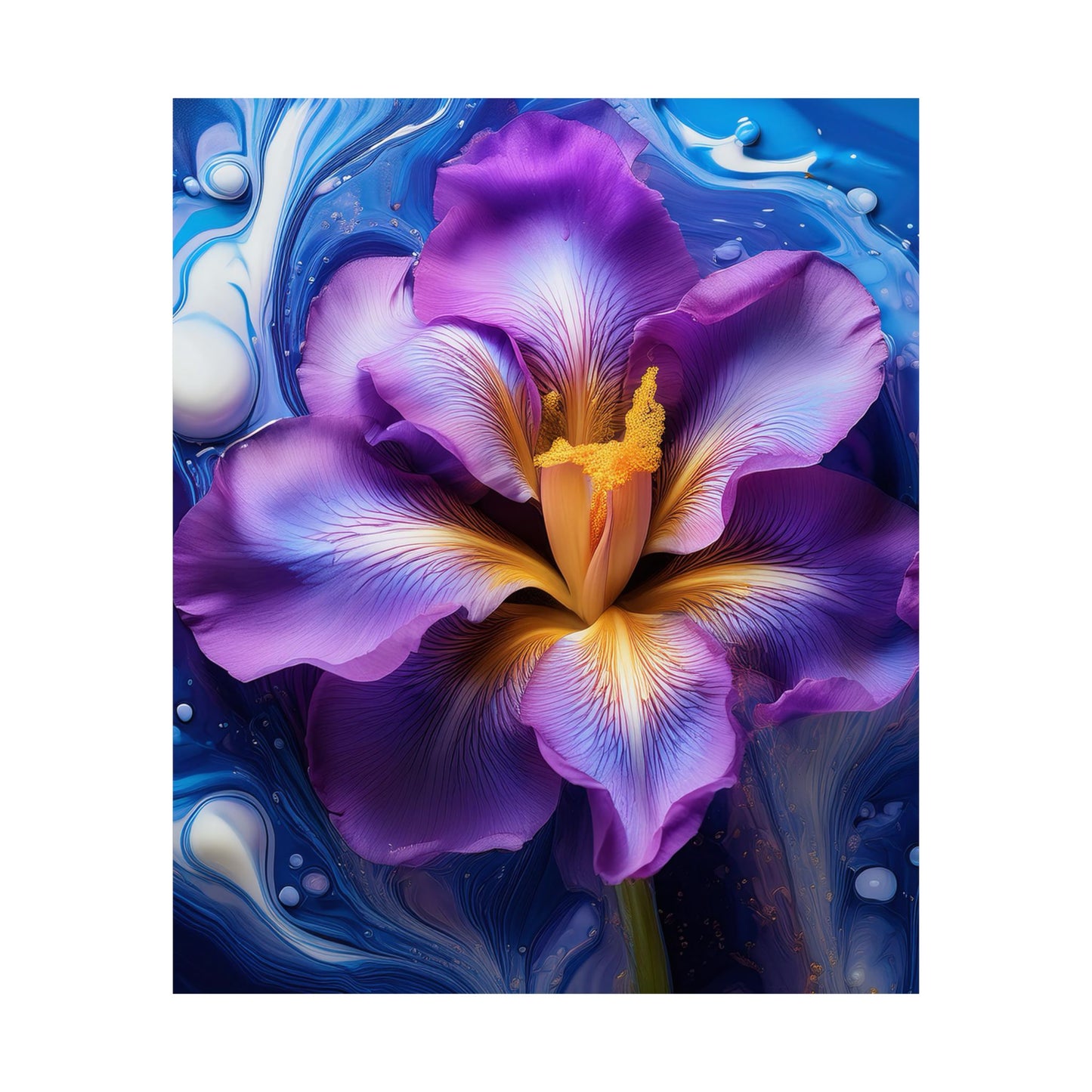 Abstract Floral Iris Wall Art Print | Style 4 | Wall Print | Botanical Wall Art