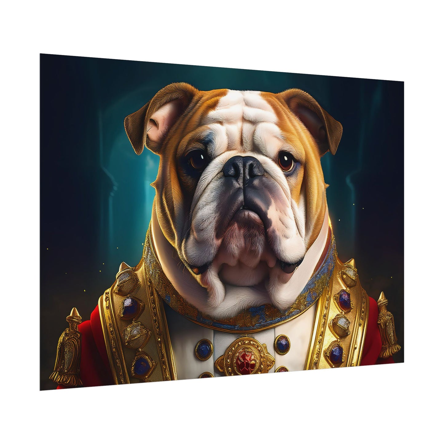 English Bulldog Renaissance Dog Pet Portrait Print | Wall Art | Wall Print