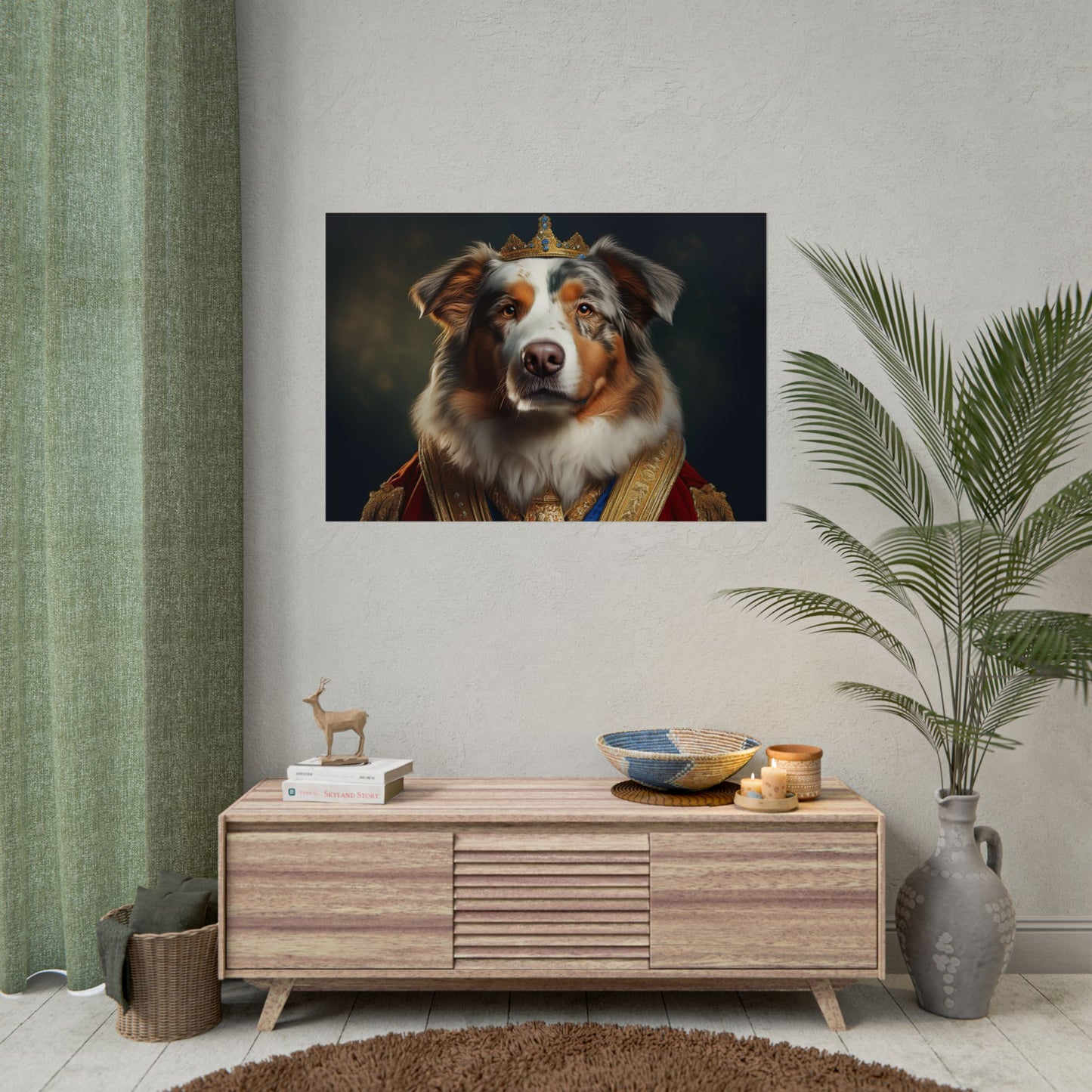 Australian Shepherd Dog Renaissance Pet Portrait Print | Wall Art | Wall Print
