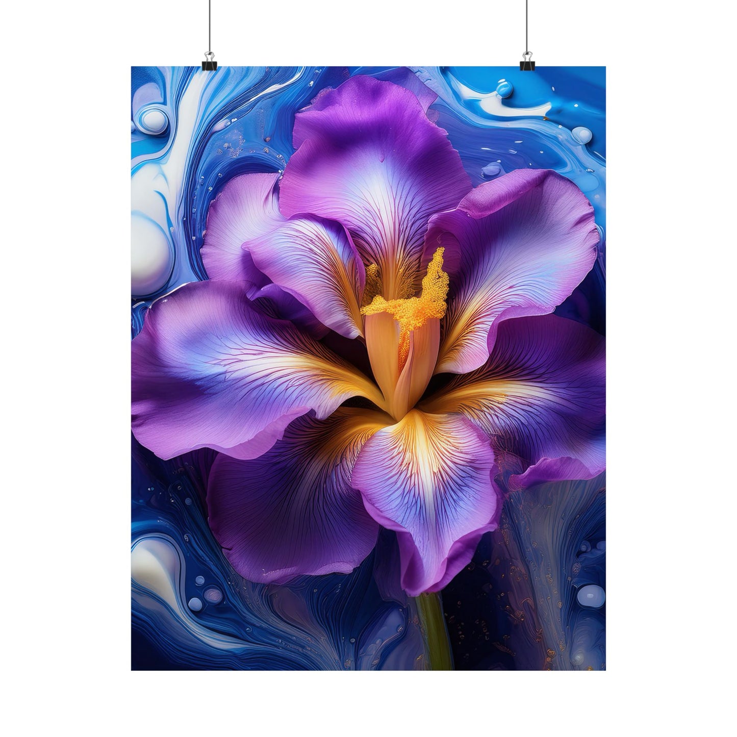 Abstract Floral Iris Wall Art Print | Style 4 | Wall Print | Botanical Wall Art