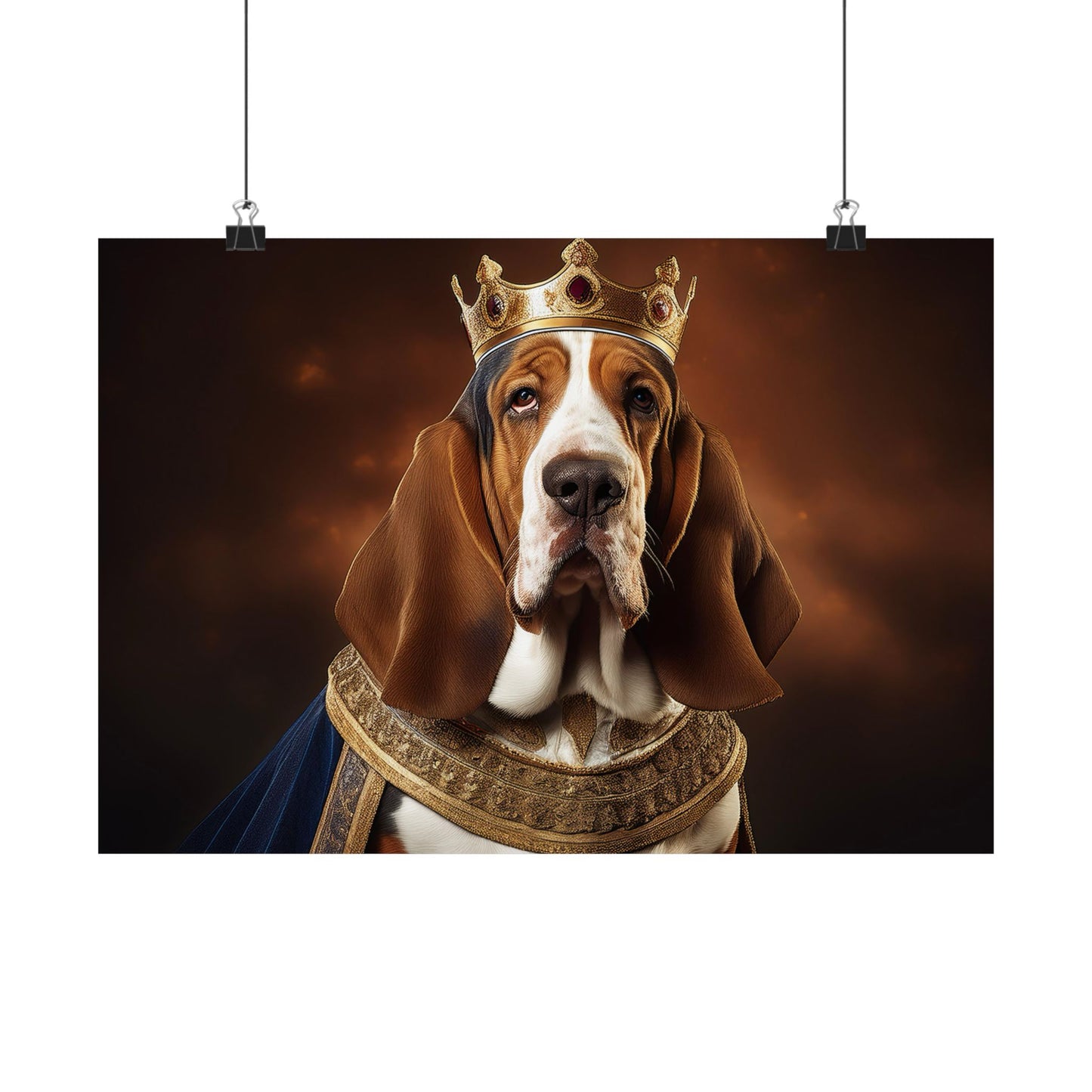 Bassett Hound Renaissance Dog Portrait Art Print, Wall Decor Gift, Animal Lover Home Decor, Dog Wall Art