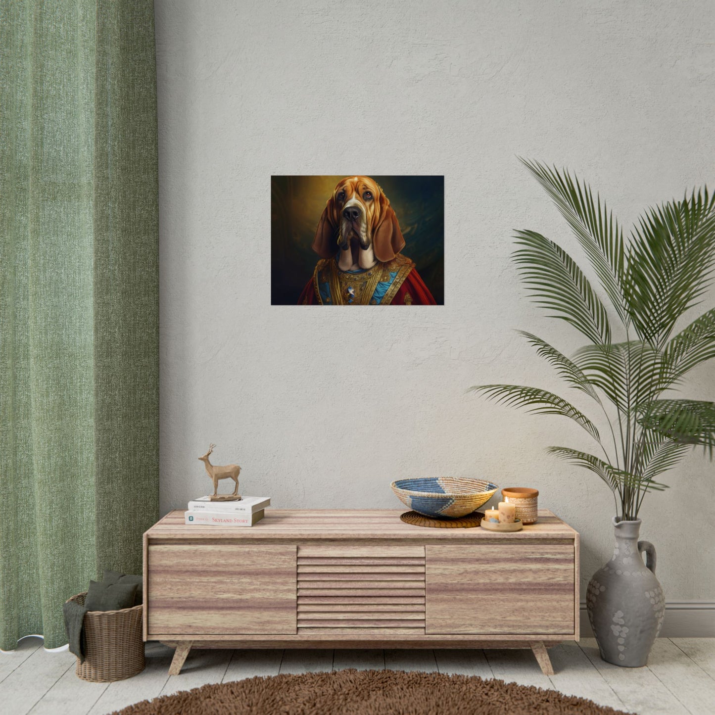 Bloodhound Renaissance Dog Portrait Art Print, Wall Decor Gift, Animal Lover Home Decor, Dog Wall Art