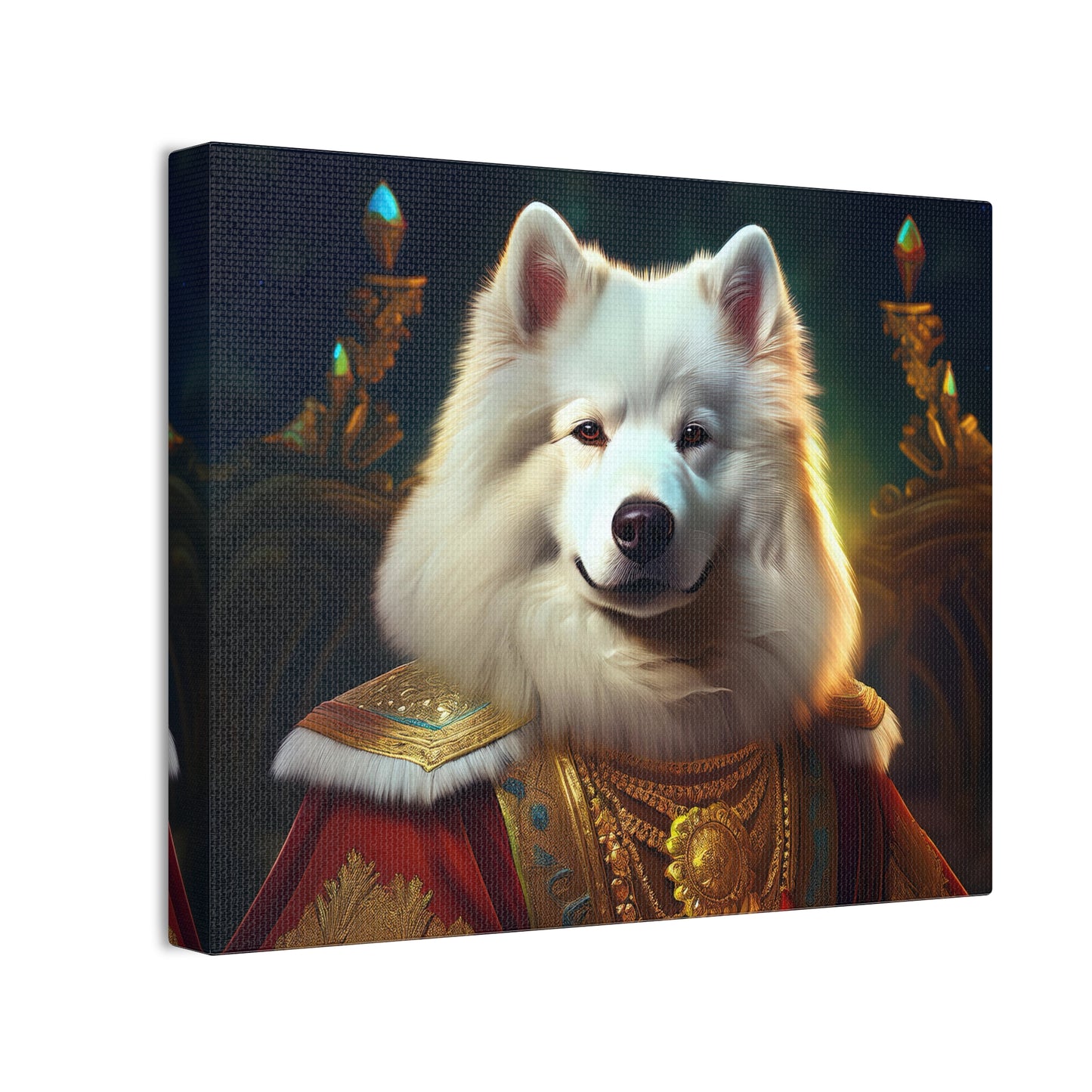 Regal Samoyed Canvas Art, Pet Wall Decor, Dog Portrait, Unique Home Decor, Animal Lover Gift, Noble Canine Wall Art