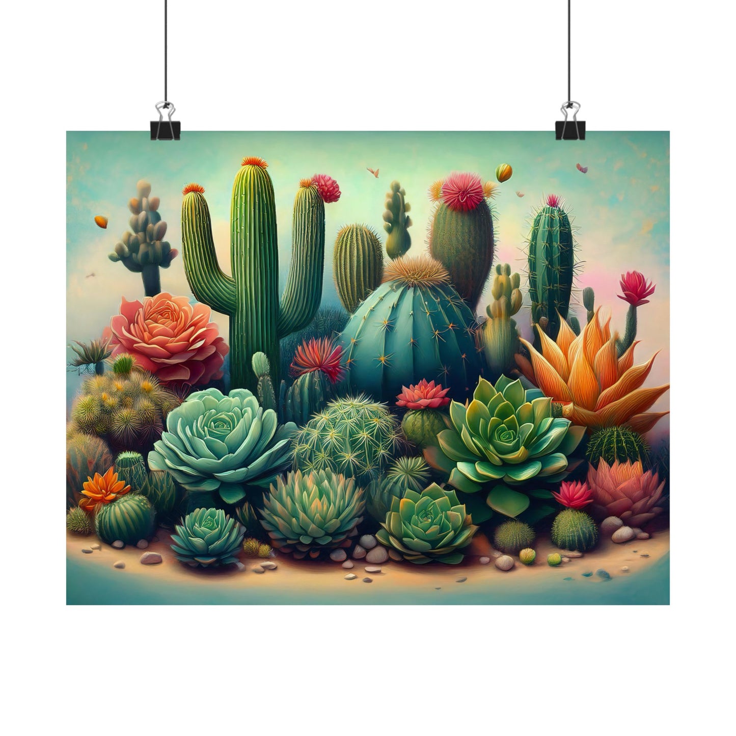 Abstract Cacti and Succulent Desert Garden Color Print | Wall Art | Wall Print