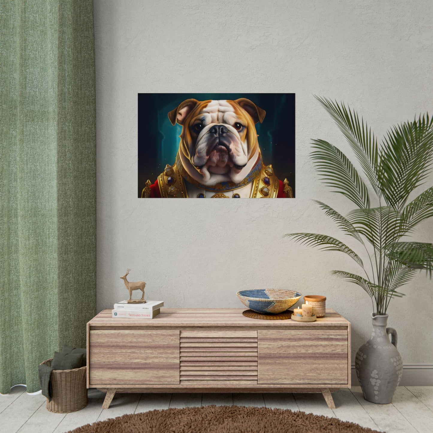 English Bulldog Renaissance Dog Pet Portrait Print | Wall Art | Wall Print