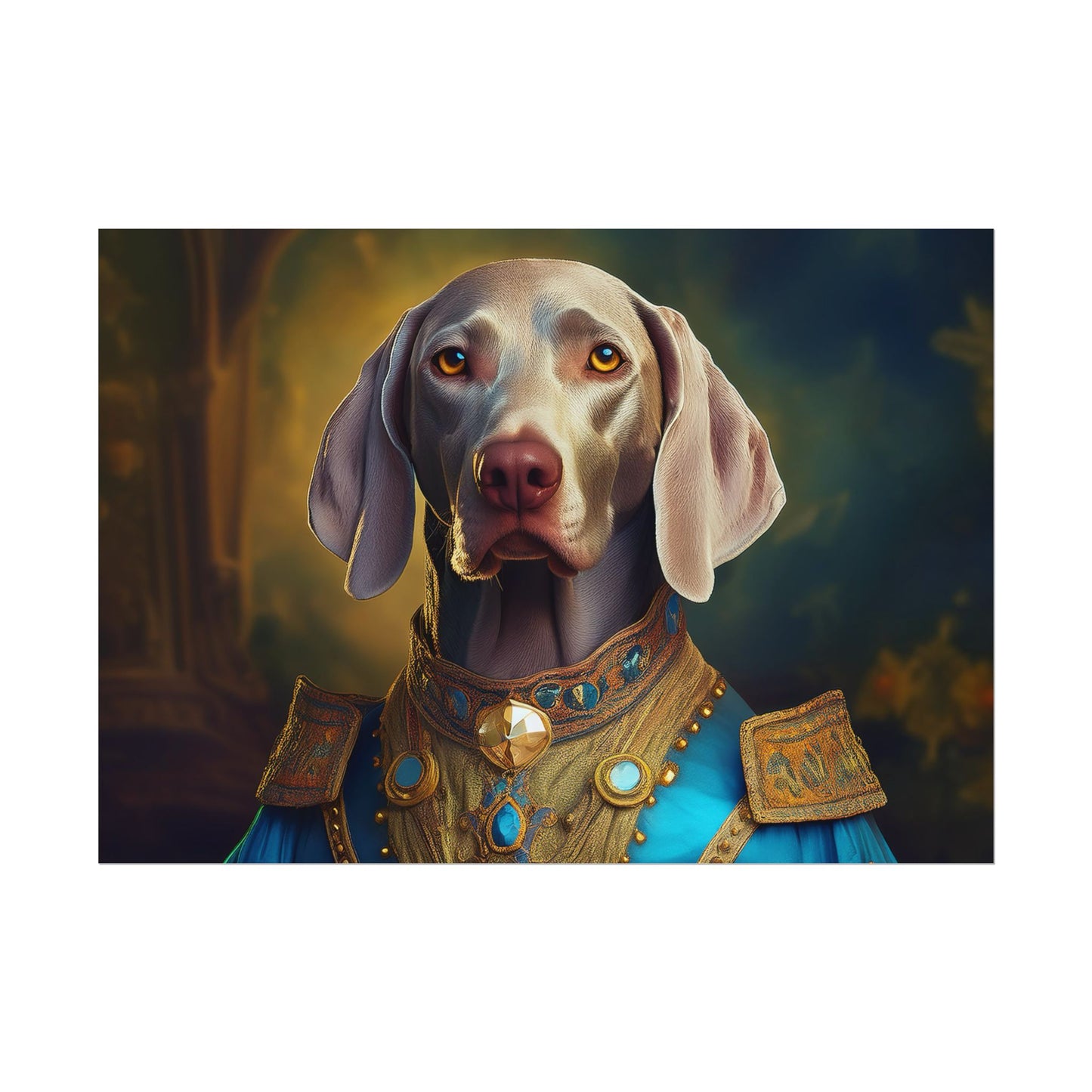 Weimaraner Renaissance Pet Portrait Print, wall print, wall art, Animal Lover Home Decor, Dog Wall Art