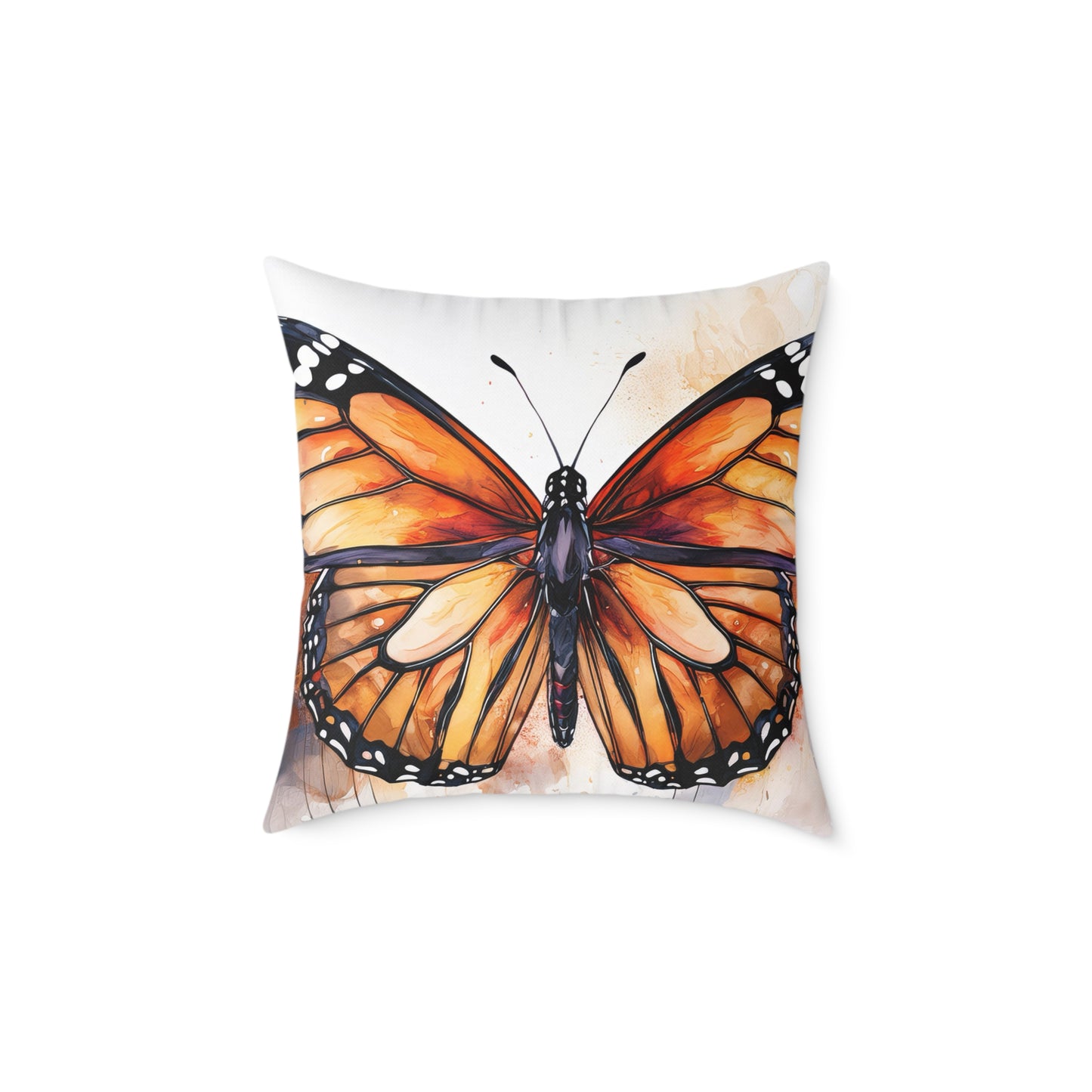 Butterfly Canvas Pillow, Monarch Butterfly Home Decor, Nature-Themed Cushion, Gift for Nature Lovers, Autumn Accent Pillow