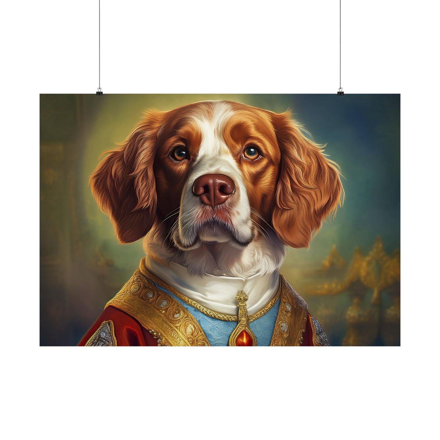 Brittany Dog Renaissance Pet Portrait Print, Brittany Art Print, Wall Decor Gift, Animal Lover, Dog Wall Art, wall print, wall art