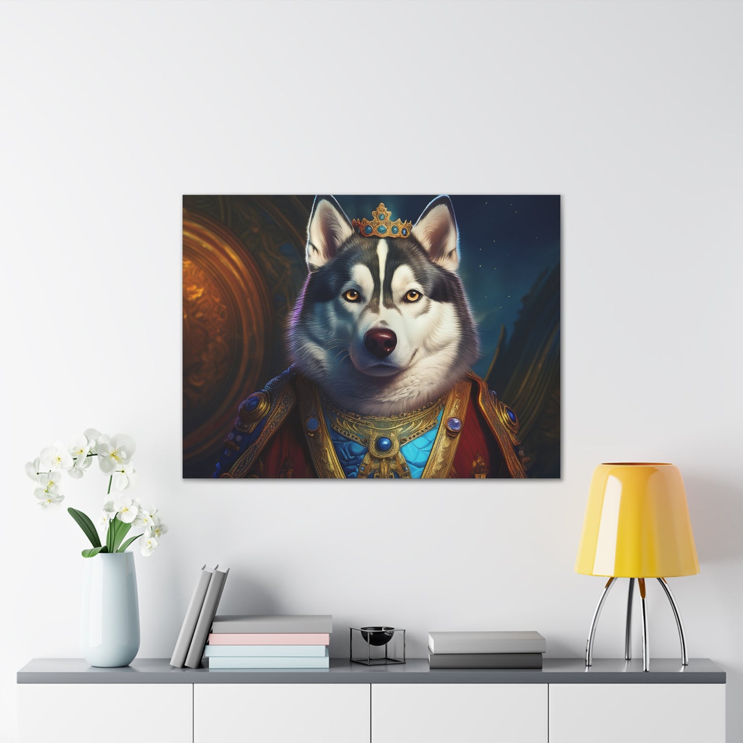 Siberian Husky Renaissance Pet Portrait on Canvas, wall art, wall print, dog portrait, dog art