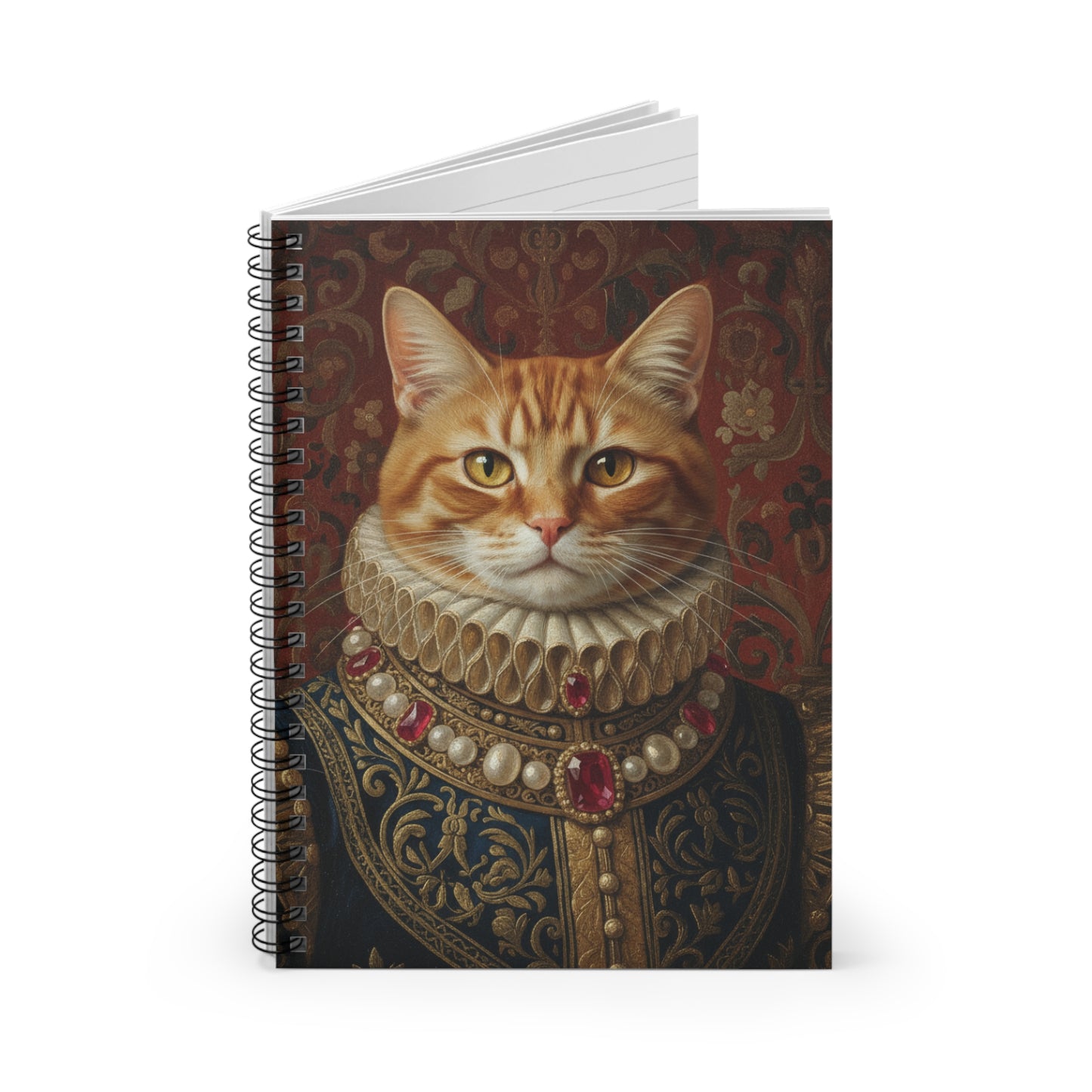 Whimsical Ginger Renaissance Cat Spiral Notebook - Perfect for Pet Lovers, Gift for Cat Owners, Stationery for Journaling, Unique School Supplies, Back [...]