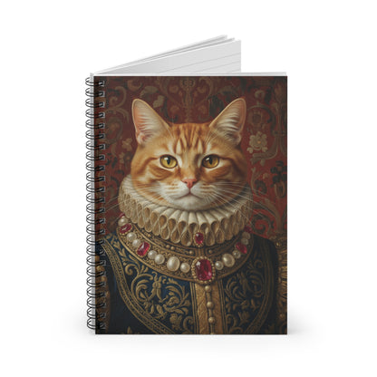 Whimsical Ginger Renaissance Cat Spiral Notebook - Perfect for Pet Lovers, Gift for Cat Owners, Stationery for Journaling, Unique School Supplies, Back [...]