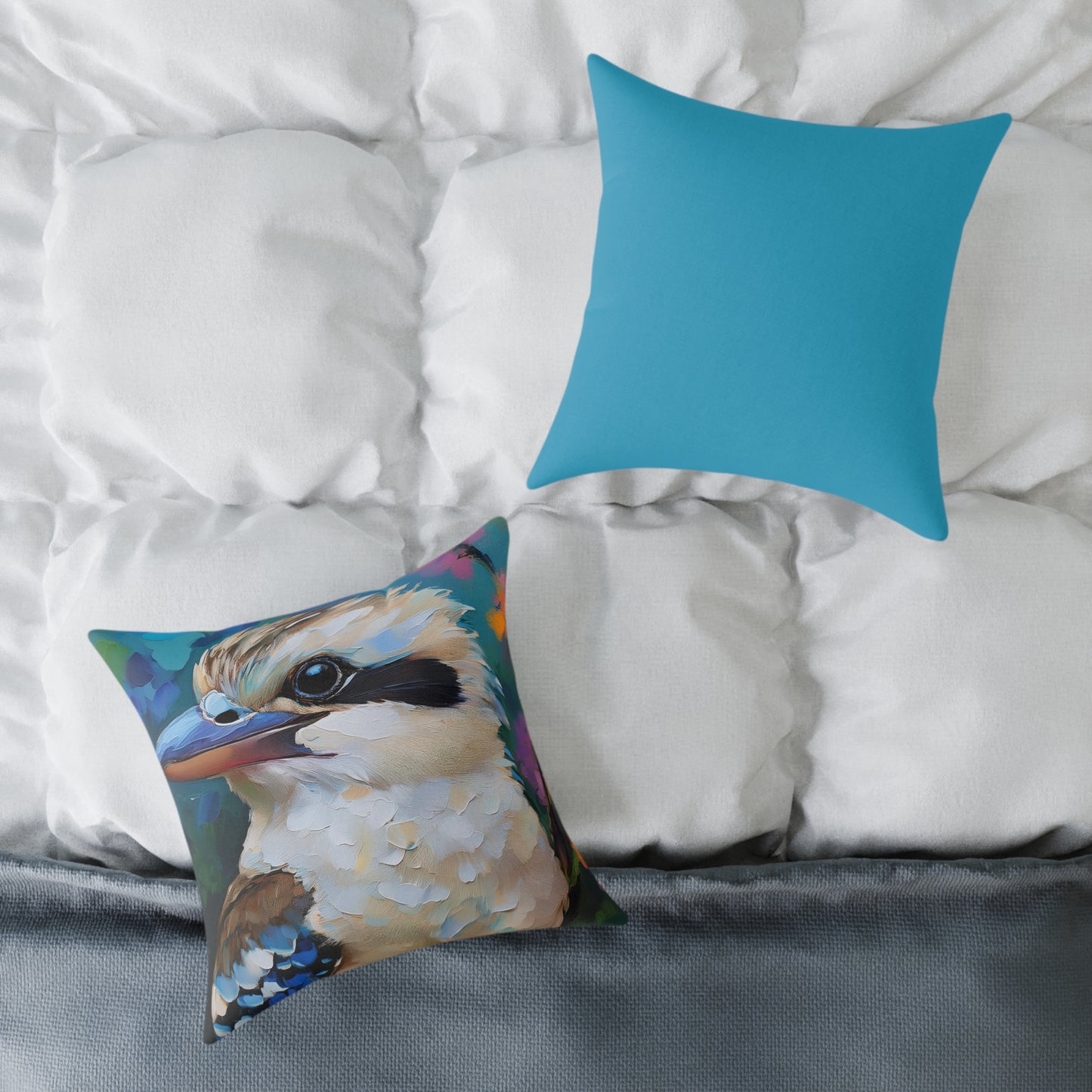 Vibrant Kookaburra Australian Bird  Pillow, Decorative Throw Cushion, Bird Lover Gift, Boho Home Decor, Nature-Inspired Accent Pillow