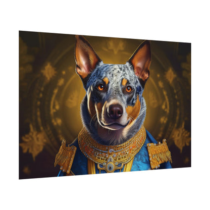 Australian Cattle Dog Renaissance Dog Portrait Wall Art | Art Print | Wall Decor Gift, Animal Lover Home Decor, Dog Wall Art