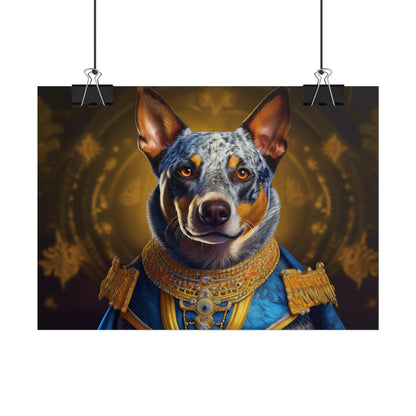 Australian Cattle Dog Renaissance Dog Portrait Wall Art | Art Print | Wall Decor Gift, Animal Lover Home Decor, Dog Wall Art