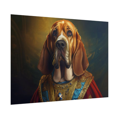 Bloodhound Renaissance Dog Portrait Art Print, Wall Decor Gift, Animal Lover Home Decor, Dog Wall Art
