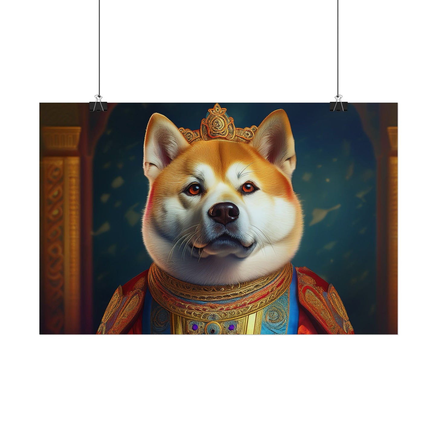 Shiba Dog Renaissance Portrait Print,  Art Print, Wall Decor Gift, Animal Lover Home Decor, wall prints, wall art