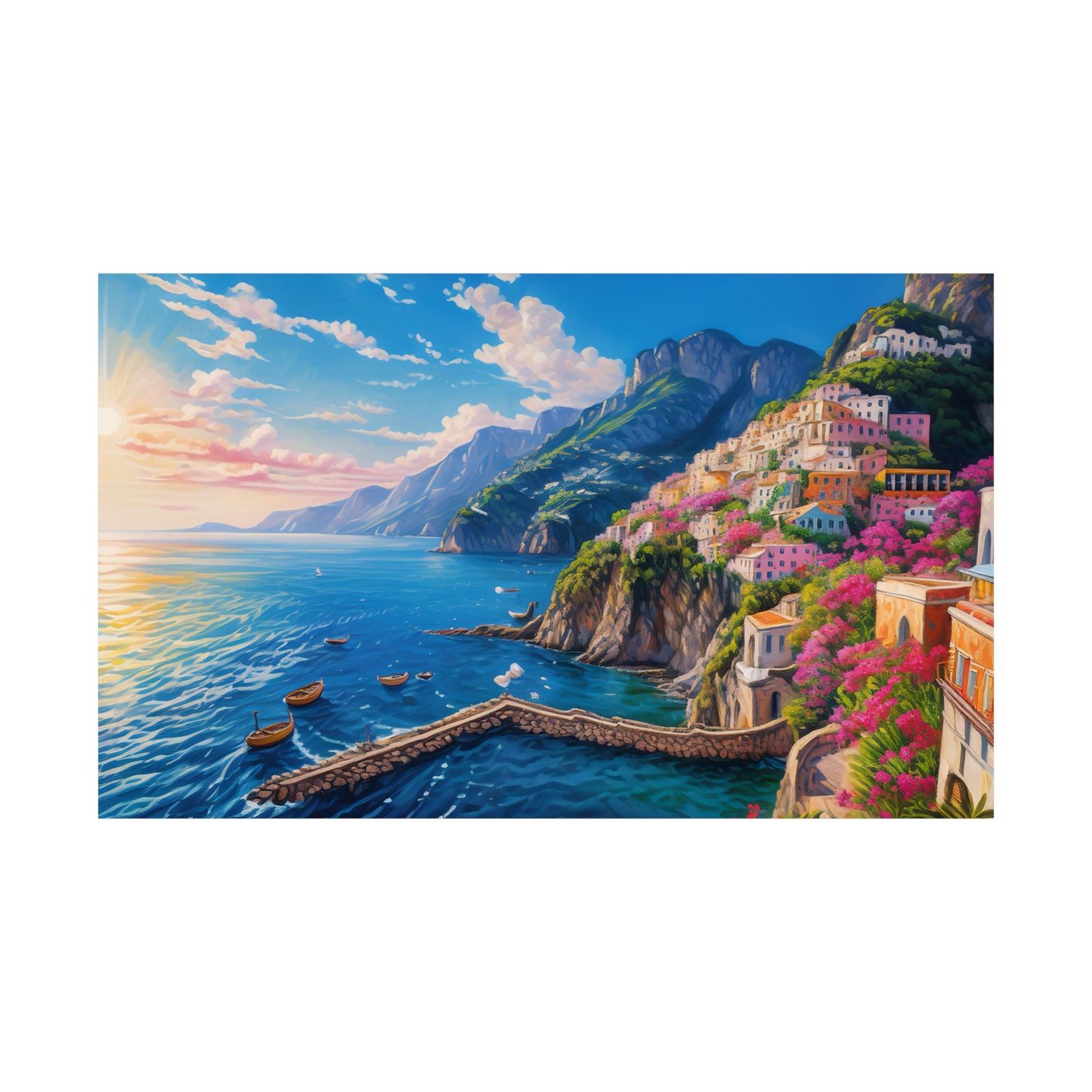 Amalfi Coast Italy Coastal Print | Style 4 | Wall Art | Wall Print