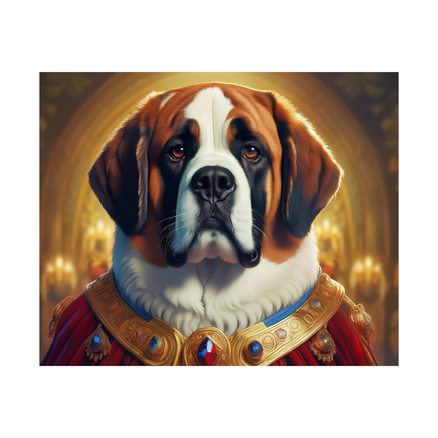 St Bernard Renaissance Pet Portrait Print | Unique Dog Art | Wall Art | Wall Print
