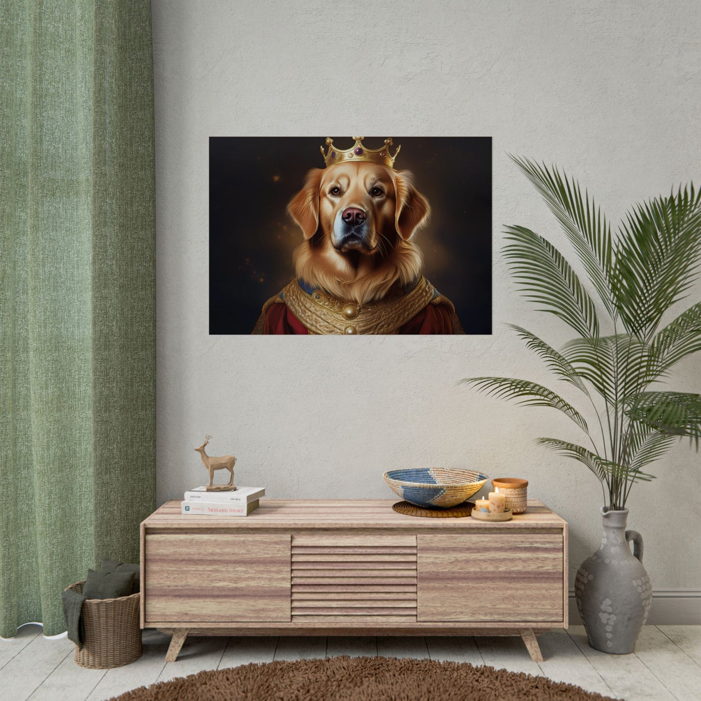 Golden Retriever Renaissance Dog Portrait  Art Print, Wall Decor Gift, Animal Lover Home Decor, Dog Wall Art
