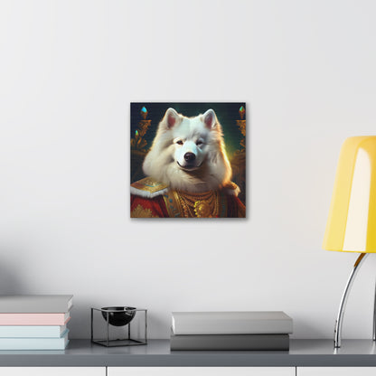 Regal Samoyed Canvas Art, Pet Wall Decor, Dog Portrait, Unique Home Decor, Animal Lover Gift, Noble Canine Wall Art
