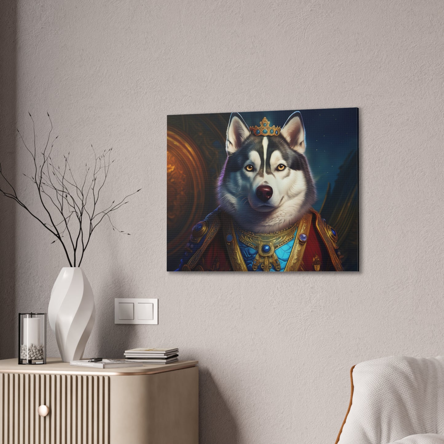 Siberian Husky Renaissance Pet Portrait on Canvas, wall art, wall print, dog portrait, dog art