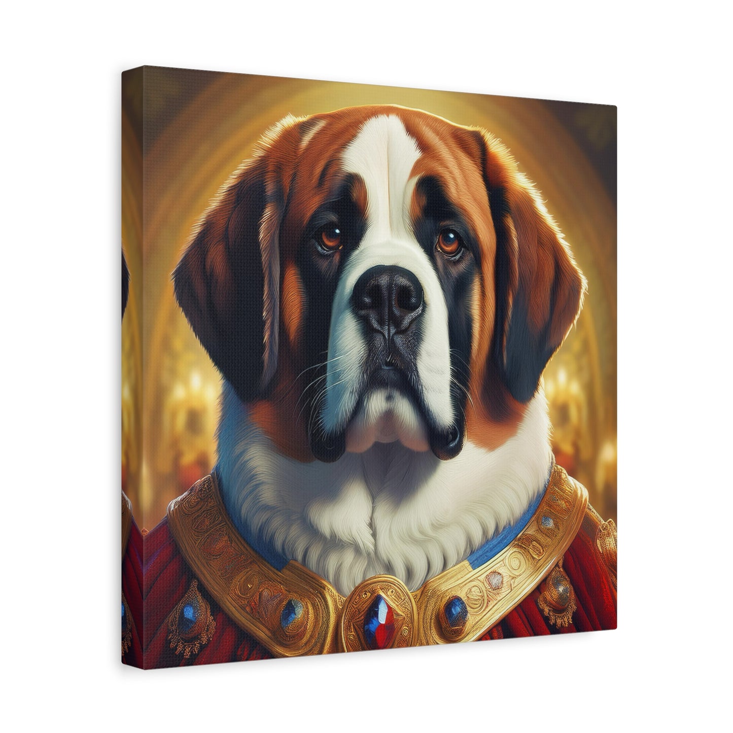 St Bernard Renaissance Portrait - Premium Canvas Wall Art, Dog Portrait, Unique Wall Print