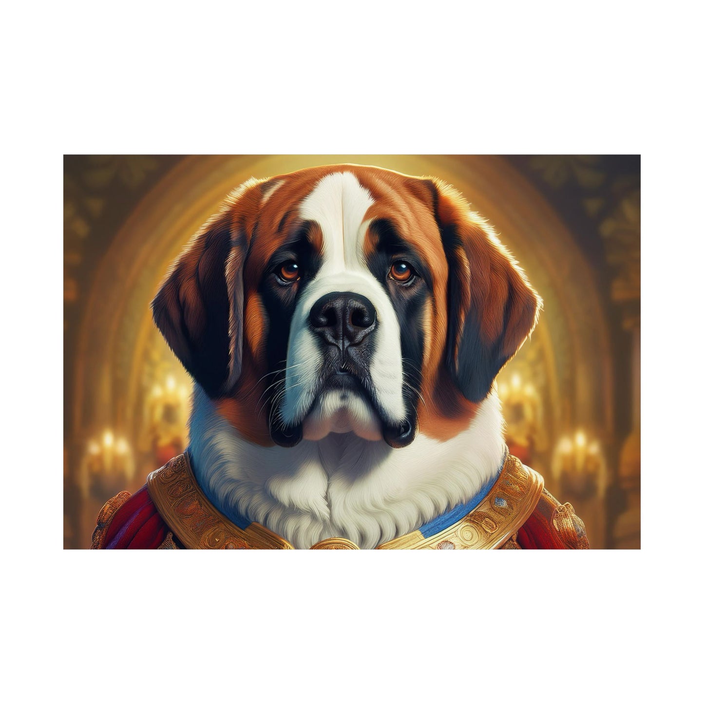St Bernard Renaissance Pet Portrait Print | Unique Dog Art | Wall Art | Wall Print