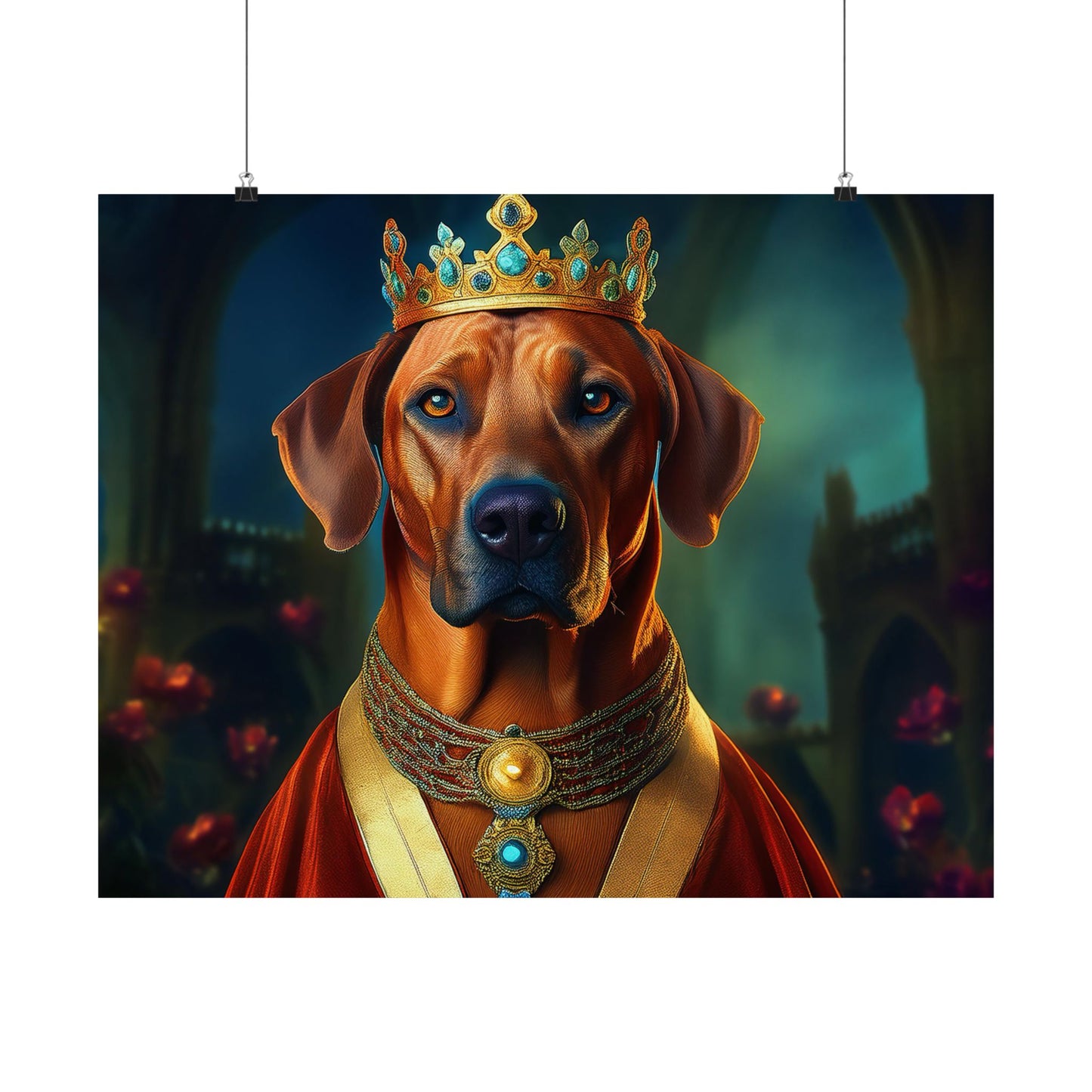 Rhodesian Ridgeback Dog Renaissance Pet Portrait, Rhodesian Ridgeback Art Print,  Animal Lover Art, Wall art, wall print