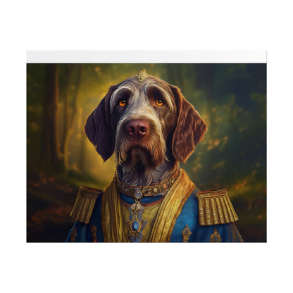 German Wirehaired Pointer Renaissance Pet Portrait Print, Pointer, Dog Lover Wall Art,  Dog Memorial Gift, wall art, wall print, dog print