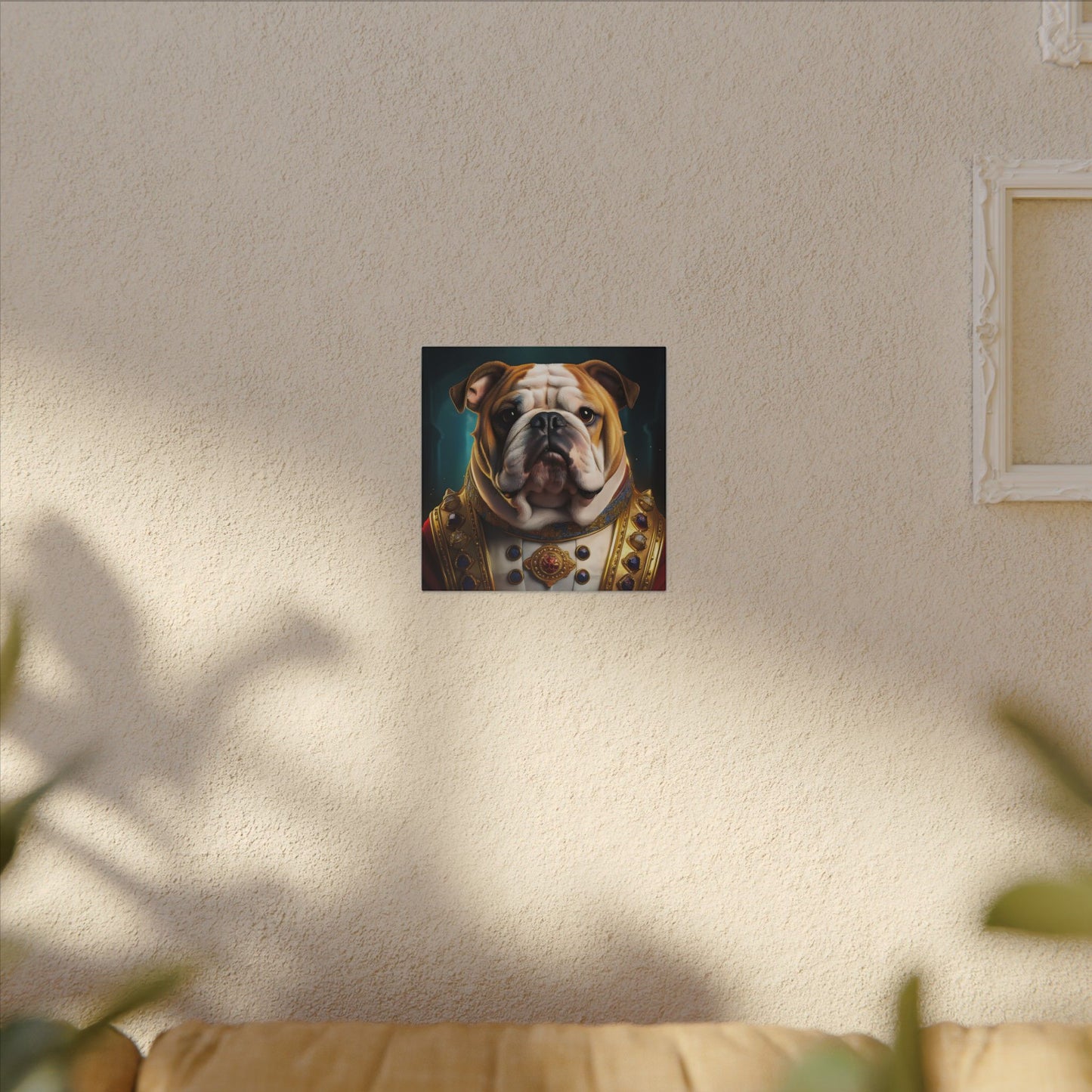 English Bulldog Pet Portrait Renaissance - Canvas, wall art, wall print, dog portrait, dog art