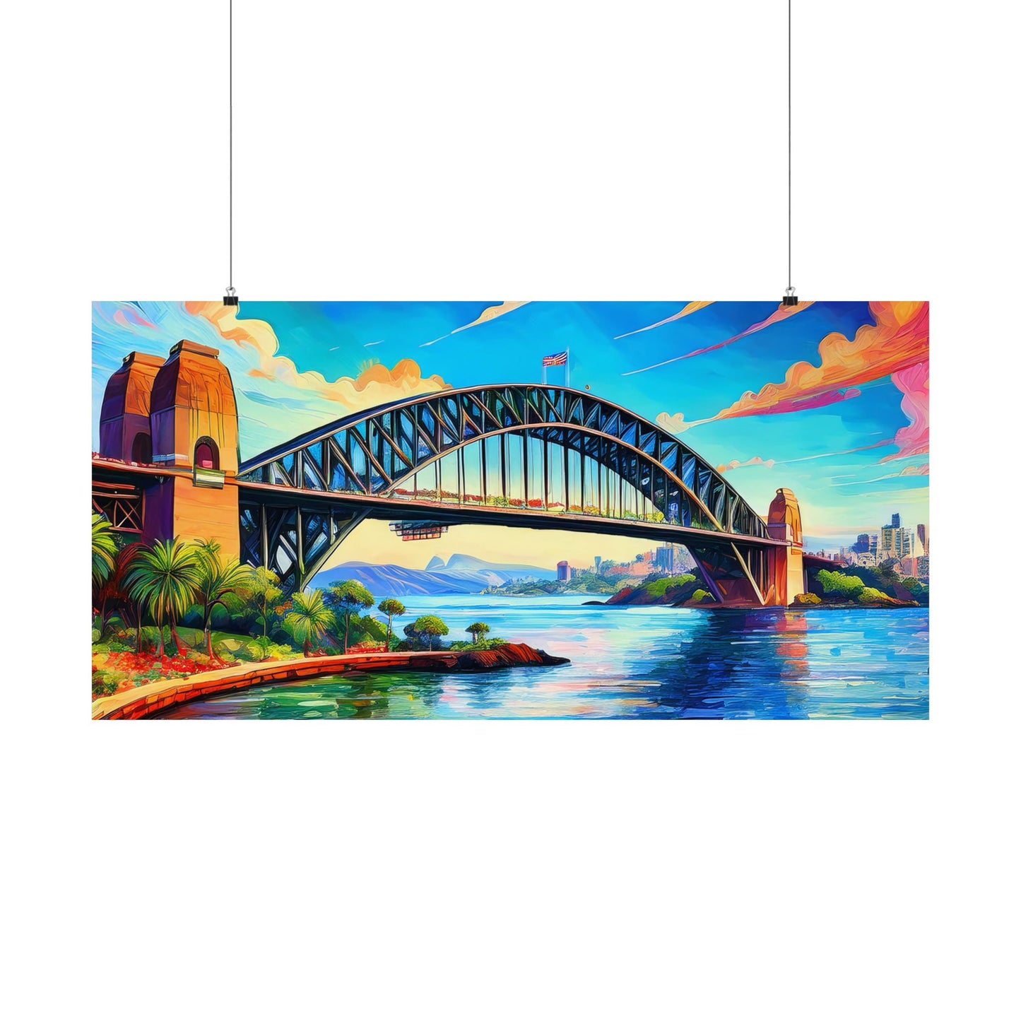 Sydney Harbour Bridge  Australia Painting Print | Wall Art | Wall Print