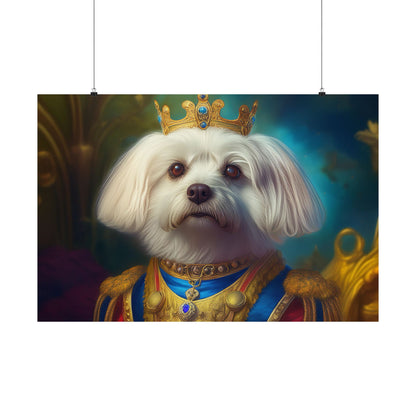 Maltese Renaissance Dog Portrait Wall Print | Art Print | Wall Decor | Dog Wall Art