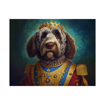 Portuguese Water Dog Renaissance Portrait Art Print, Wall Decor Gift, Animal Lover Home Decor, Dog Wall Art