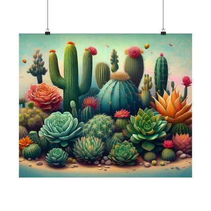 Abstract Cacti and Succulent Desert Garden Color Print | Wall Art | Wall Print