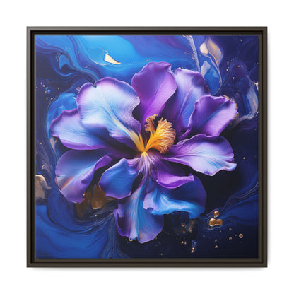 Abstract Iris Floral Square Framed Print - 02