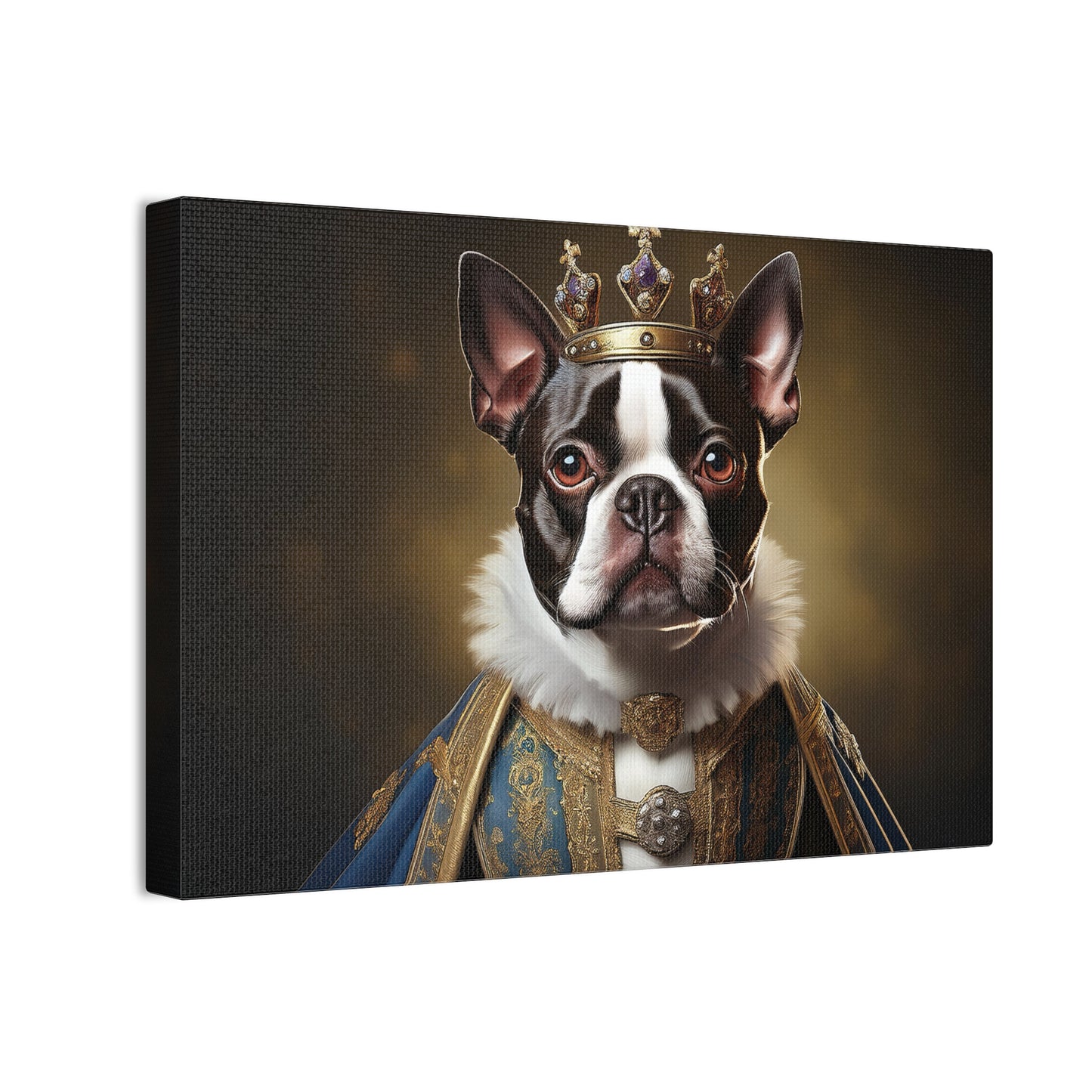 Boston Terrier Renaissance Pet Portrait on Canvas, wall print, wall art, dog portrait, dog art