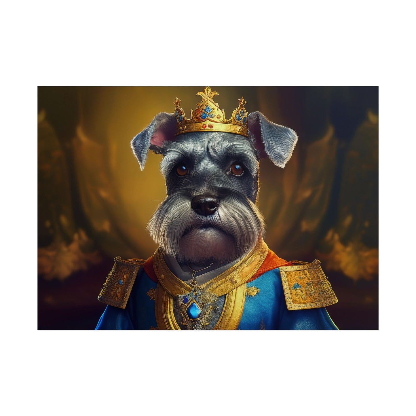 Miniature Schnauzer Dog Renaissance Pet Portrait Art Print | Wall Art | Wall Print