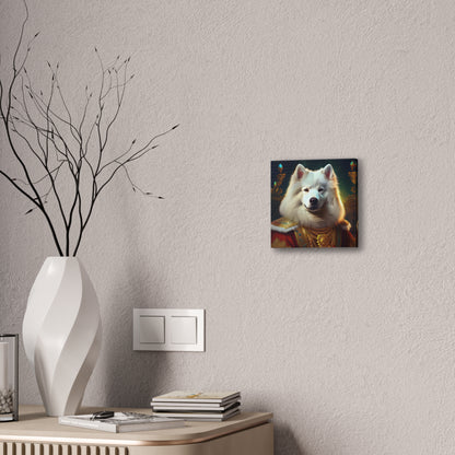 Regal Samoyed Canvas Art, Pet Wall Decor, Dog Portrait, Unique Home Decor, Animal Lover Gift, Noble Canine Wall Art