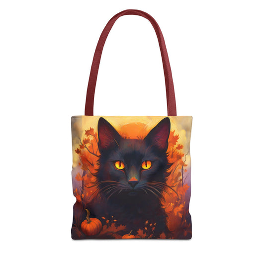 Spooky Black Cat Halloween Tote Bag, Halloween Home Decor Candy Bag, Ultimate Trick or Treat Bag