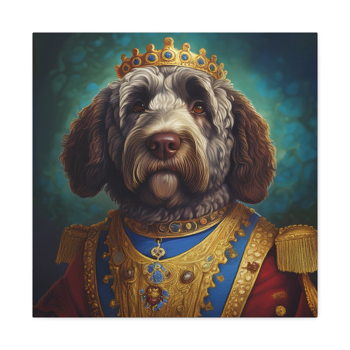 Portuguese Water Dog Renaissance Pet Portrait on Canvas | wall art | wall print