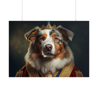 Australian Shepherd Dog Renaissance Pet Portrait Print | Wall Art | Wall Print