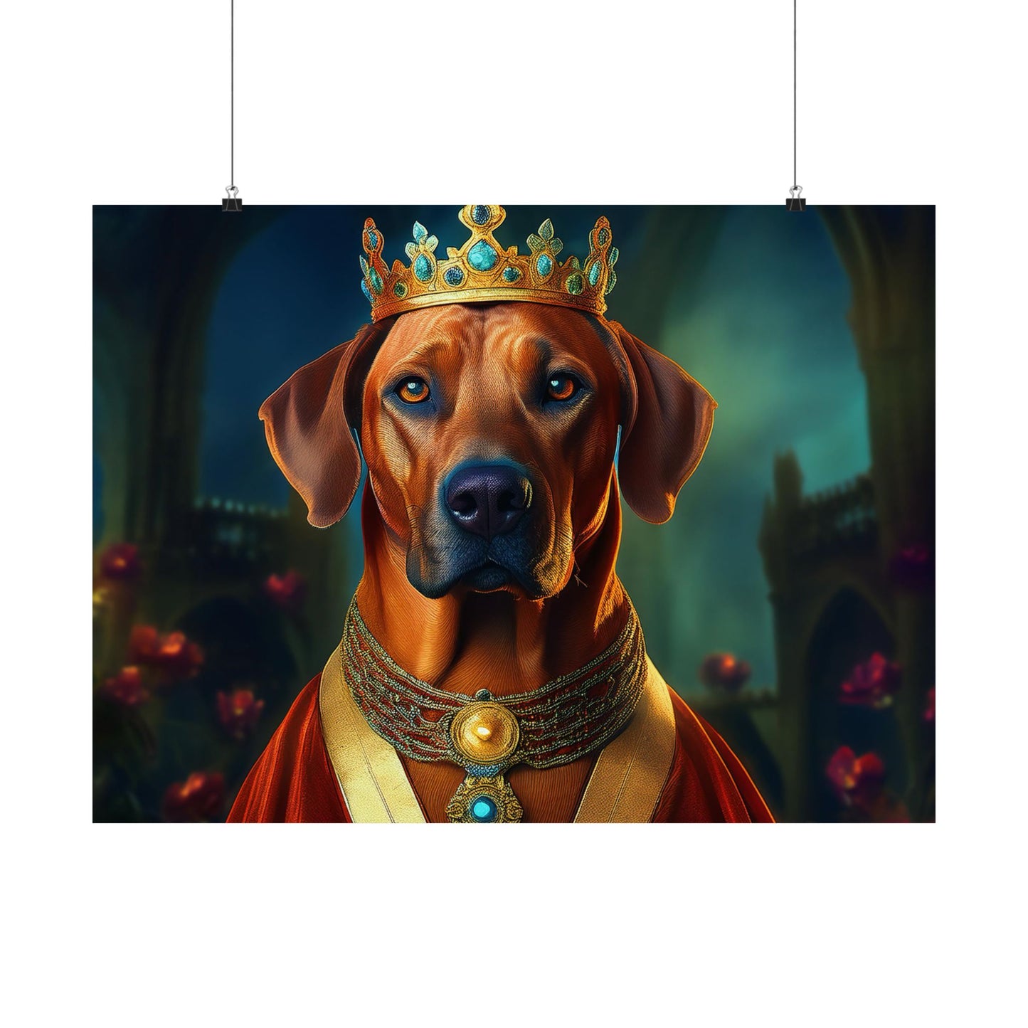 Rhodesian Ridgeback Dog Renaissance Pet Portrait, Rhodesian Ridgeback Art Print,  Animal Lover Art, Wall art, wall print