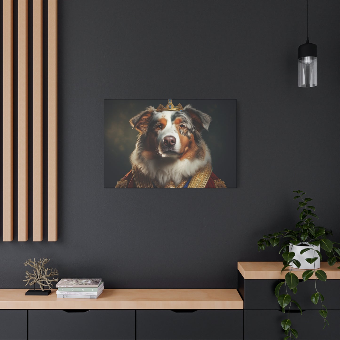 Australian Shepherd Pet Portrait Renaissance - Canvas, wall art, wall print, dog art, dog print